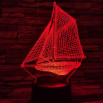 Vitorlás hajó 7 színű 3D led lámpa