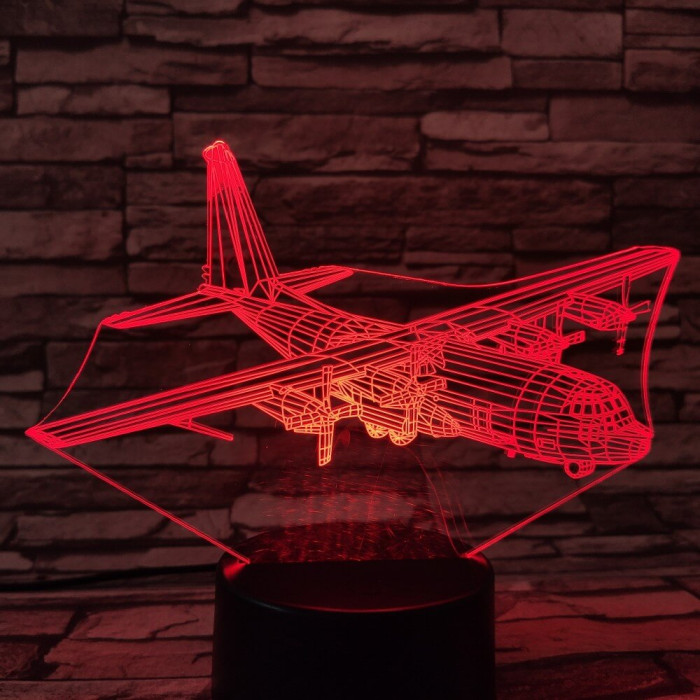 Katonai Repülő 2 7 színű 3D led lámpa
