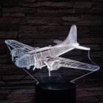 Katonai Repülőgép 2 7 színű 3D led lámpa
