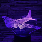 Katonai Repülőgép 2 7 színű 3D led lámpa