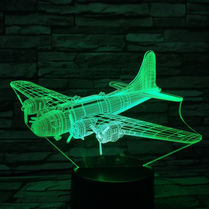 Katonai Repülőgép 2 7 színű 3D led lámpa