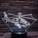 Helikopter 7 színű 3D led lámpa