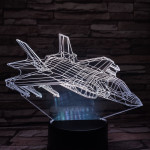 Vadászgép 7 színű 3D led lámpa