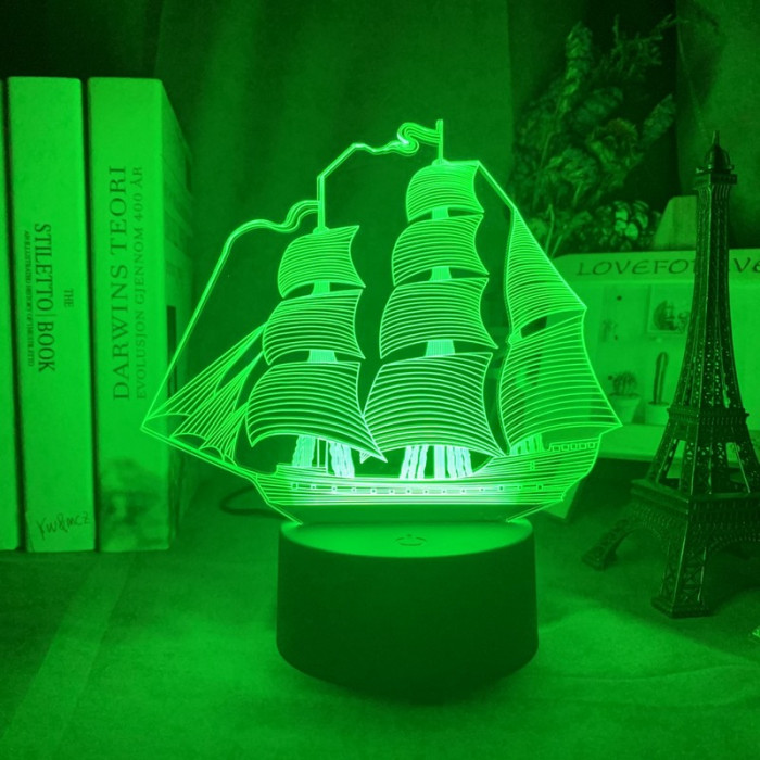 Vitorlás Hajó 3 3D led lámpa