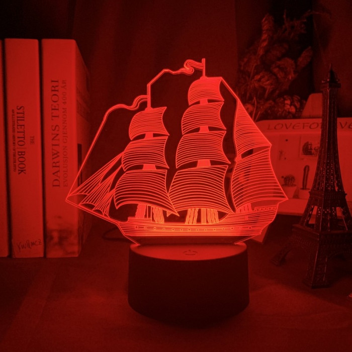 Vitorlás Hajó 3 3D led lámpa