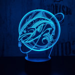 Nagy hal 3  7 színű  3D led lámpa