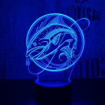 Nagy hal 3  7 színű  3D led lámpa