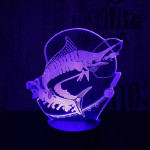 Nagy hal 2  7 színű 3D led lámpa