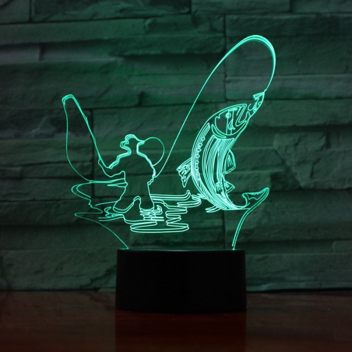 Horgász 3D led lámpa