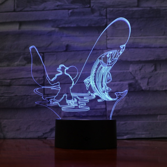 Horgász 3D led lámpa