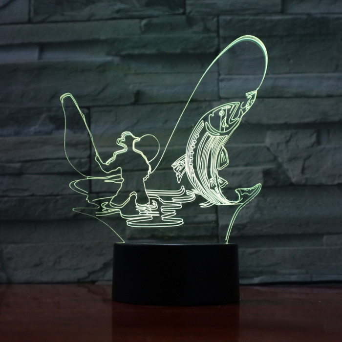 Horgász 3D led lámpa