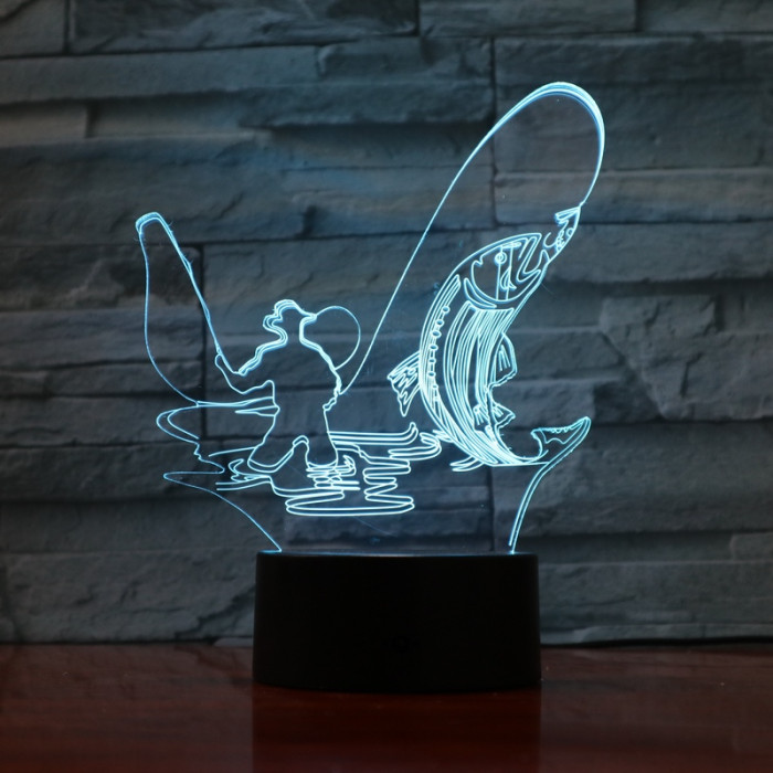 Horgász 3D led lámpa