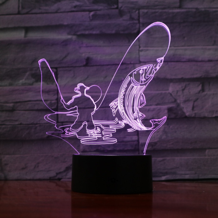 Horgász 3D led lámpa