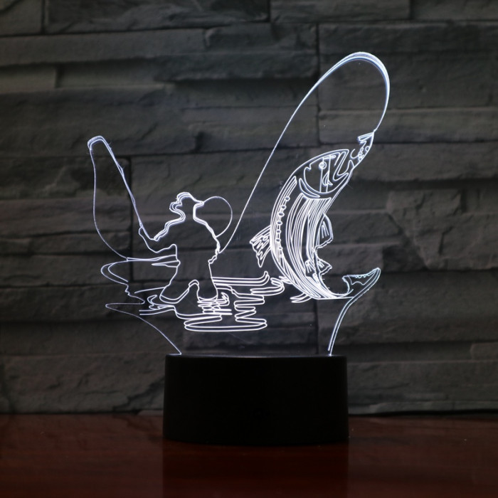 Horgász 3D led lámpa