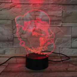 Horgász 7 színű 3D led lámpa