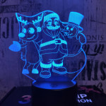 Télapó a Hóember és a Szarvas 7 színű 3D led lámpa