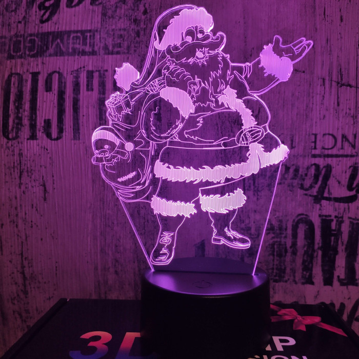 Télapó 7 színű 3D led lámpa