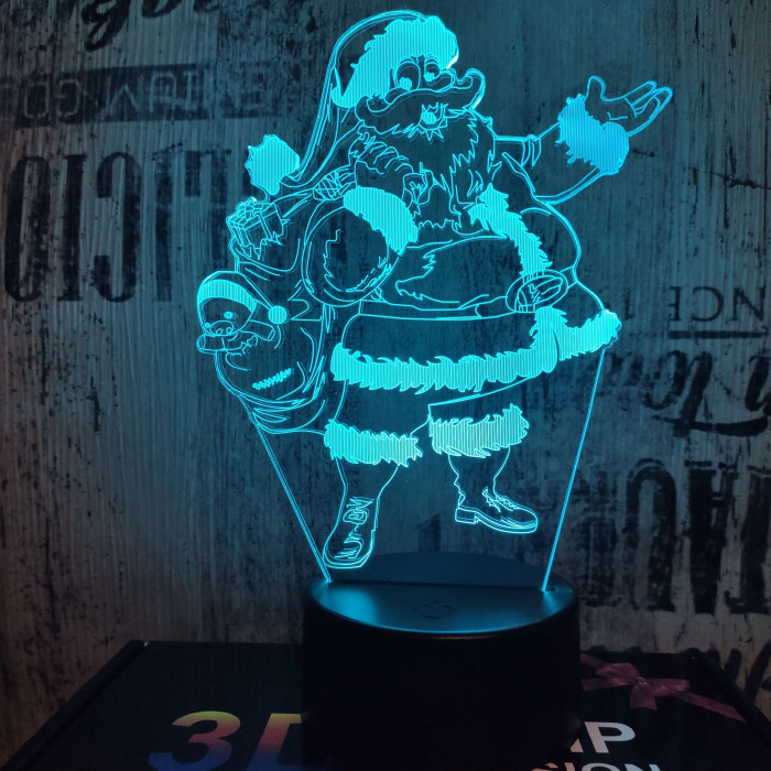 Télapó 7 színű 3D led lámpa