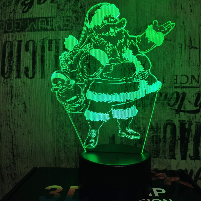 Télapó 7 színű 3D led lámpa