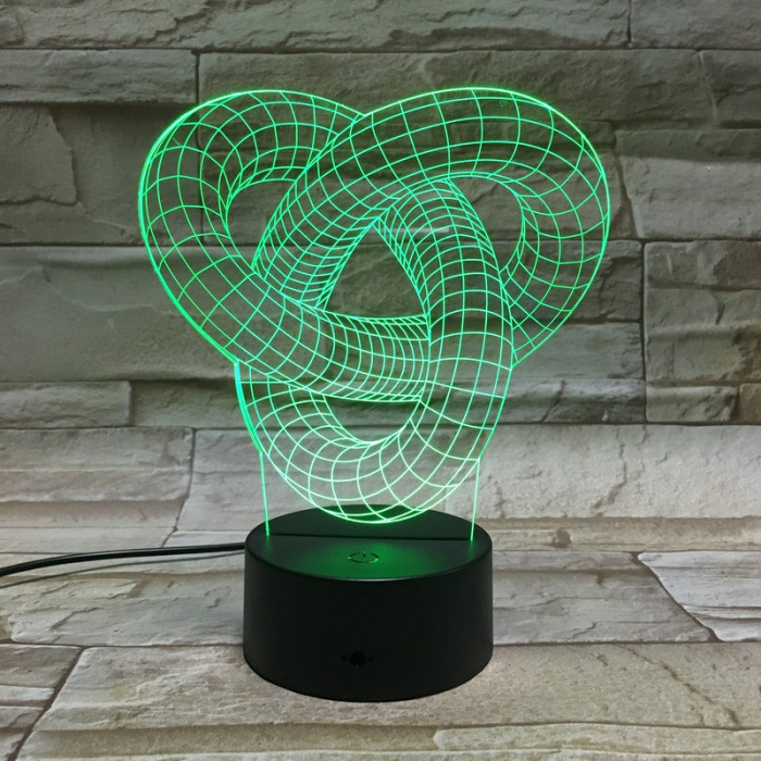 Hurok 7 színű 3D led lámpa