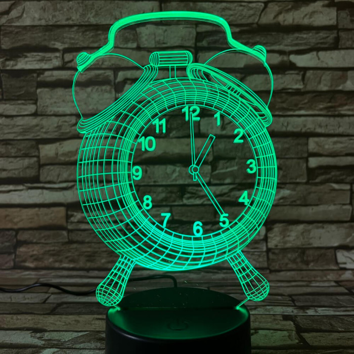 Ébresztő óra 7 színű 3D led lámpa