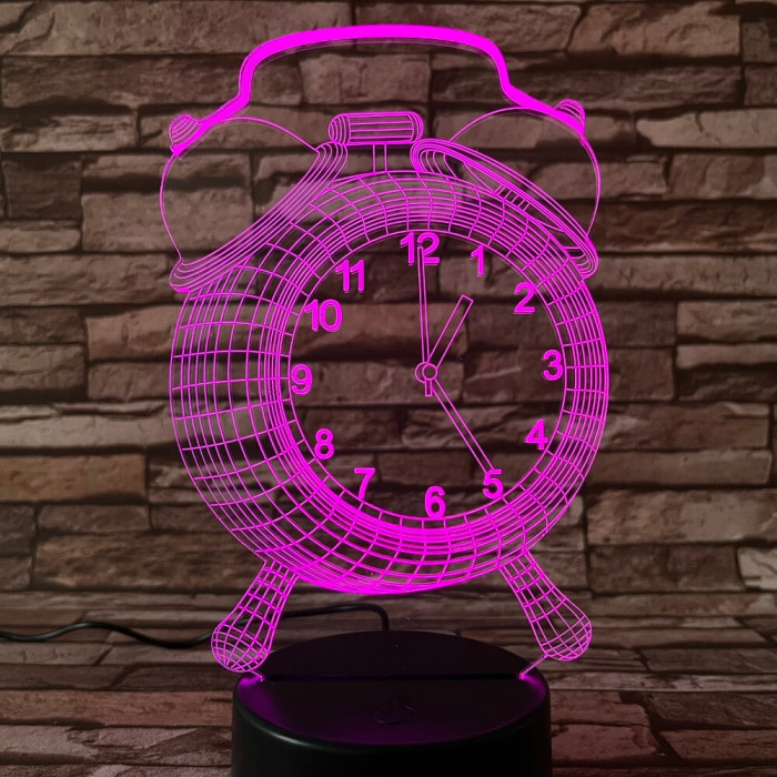 Ébresztő óra 7 színű 3D led lámpa