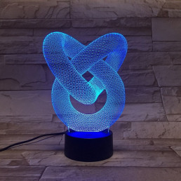 Végtelen hurok 7 színű 3D led lámpa