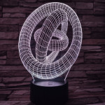 Abstrakt 7 színű 3D led lámpa