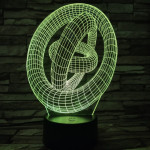 Abstrakt 7 színű 3D led lámpa