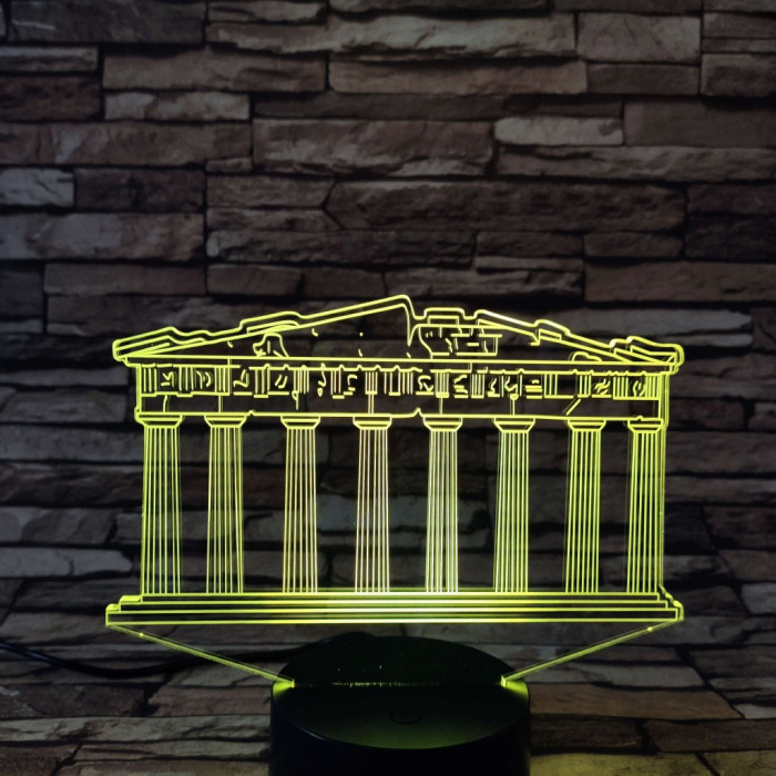 Akropolisz 7 színű 3D led lámpa