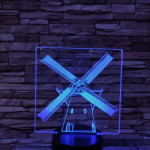 Szélmalom 7 színű 3D led lámpa