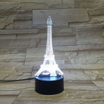 Eiffel 7 színű 3D led lámpa