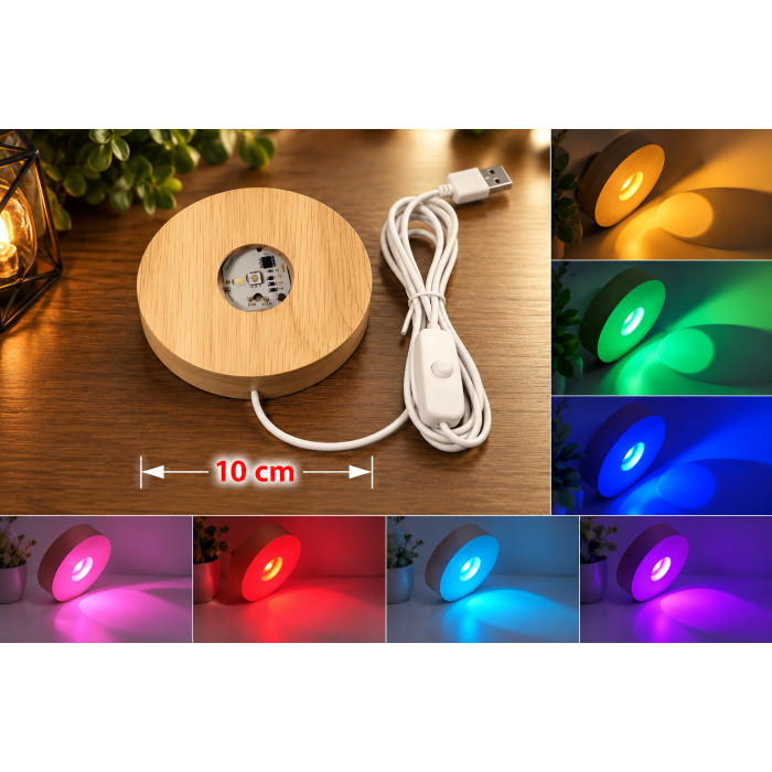 Glob de cristal Colibri, lampă LED 3D cu 7 culori
