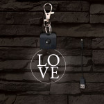 LOVE világító LED-s téglalap kulcstartó