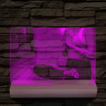 Egyedi fotógravírozás fatalppal 7 színű 3D led lámpa