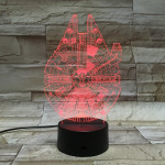 Űrhajó 7 színű 3D led lámpa