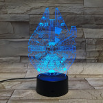 Űrhajó 7 színű 3D led lámpa