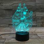 Űrhajó 7 színű 3D led lámpa