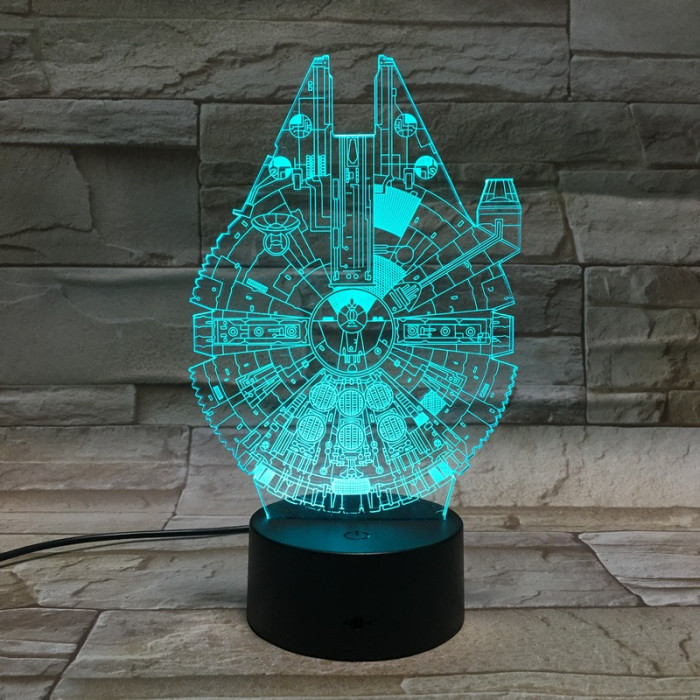Űrhajó 7 színű 3D led lámpa