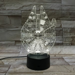 Űrhajó 7 színű 3D led lámpa