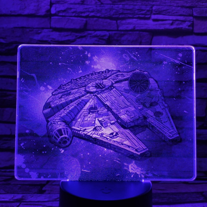 Űrhajó 7 színű valósághű 3D led lámpa