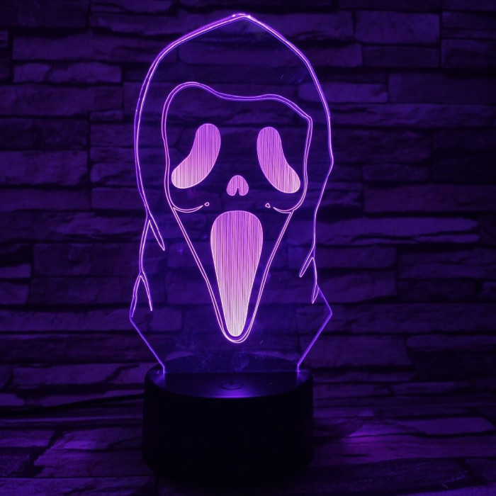 Álarc 7 színű 3D led lámpa