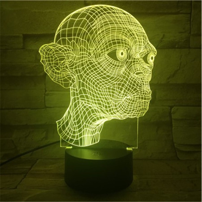 Smeagol 7 színű 3D led lámpa