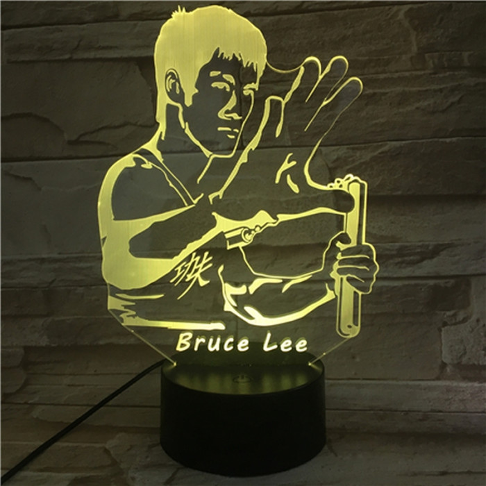 Bruce Lee  7 színű 3D led lámpa