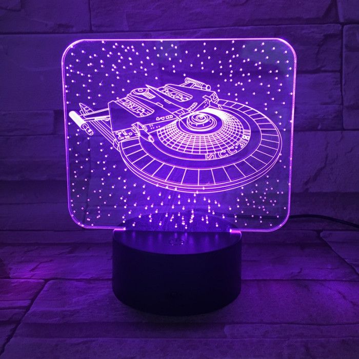 Űrhajó 7 színű 3D led lámpa