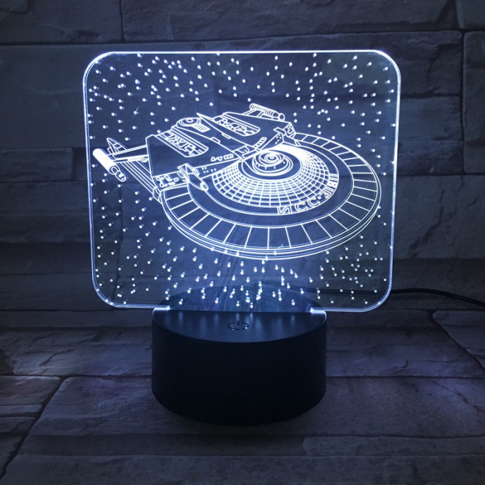 Űrhajó 7 színű 3D led lámpa