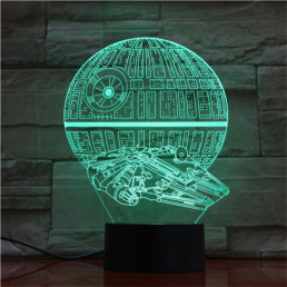 Csillag & Űrhajó 7 színű 3D led lámpa