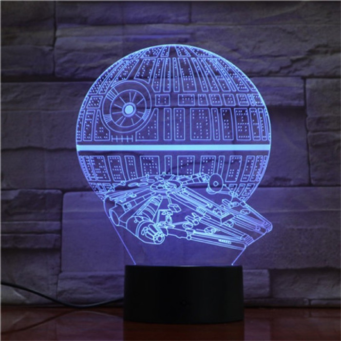 Csillag & Űrhajó 7 színű 3D led lámpa