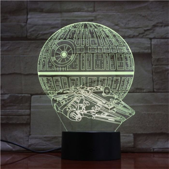 Csillag & Űrhajó 7 színű 3D led lámpa