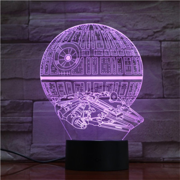 Csillag & Űrhajó 7 színű 3D led lámpa